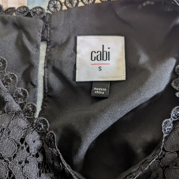 CAbi Black Lace Detail Top - Picture 3 of 7